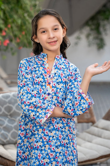 2 Pc Printed Cambric Suit For Girl - Prime Point Store