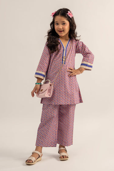 2 Pc Printed Co - ords Cambric Suit For Girl - Prime Point Store