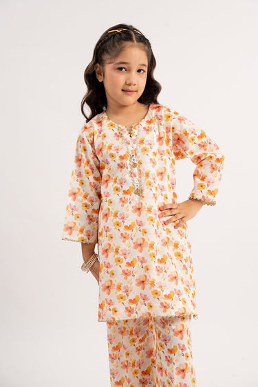 2 Pc Printed Cotton Lawn Suit For Girl - Prime Point Store