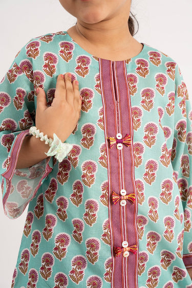 2 Pc Printed Cotton Lawn Suit For Girl - Prime Point Store