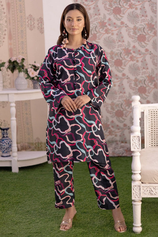 2 Pc Printed Khaddar Stitched Co - ords - Prime Point Store