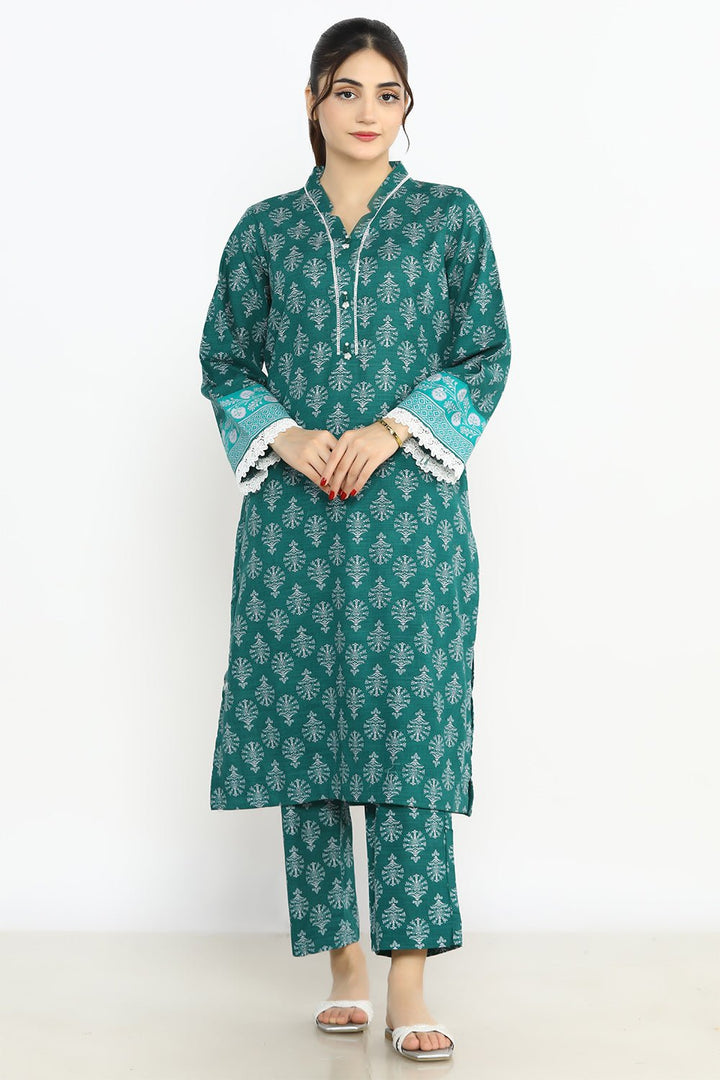 2 Pc Printed Khaddar Stitched Co - ords - Prime Point Store