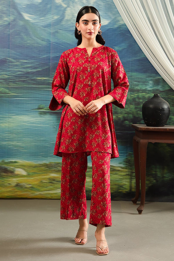 2 Pc Printed Stone Linen Stitched Suit - Prime Point Store