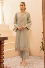 2 Pc Silt Green Viscose Luxury Stitched Suit - Prime Point Store
