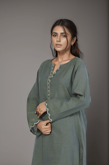 2 Pc Solid Cambric Stitched Co - ords - Prime Point Store