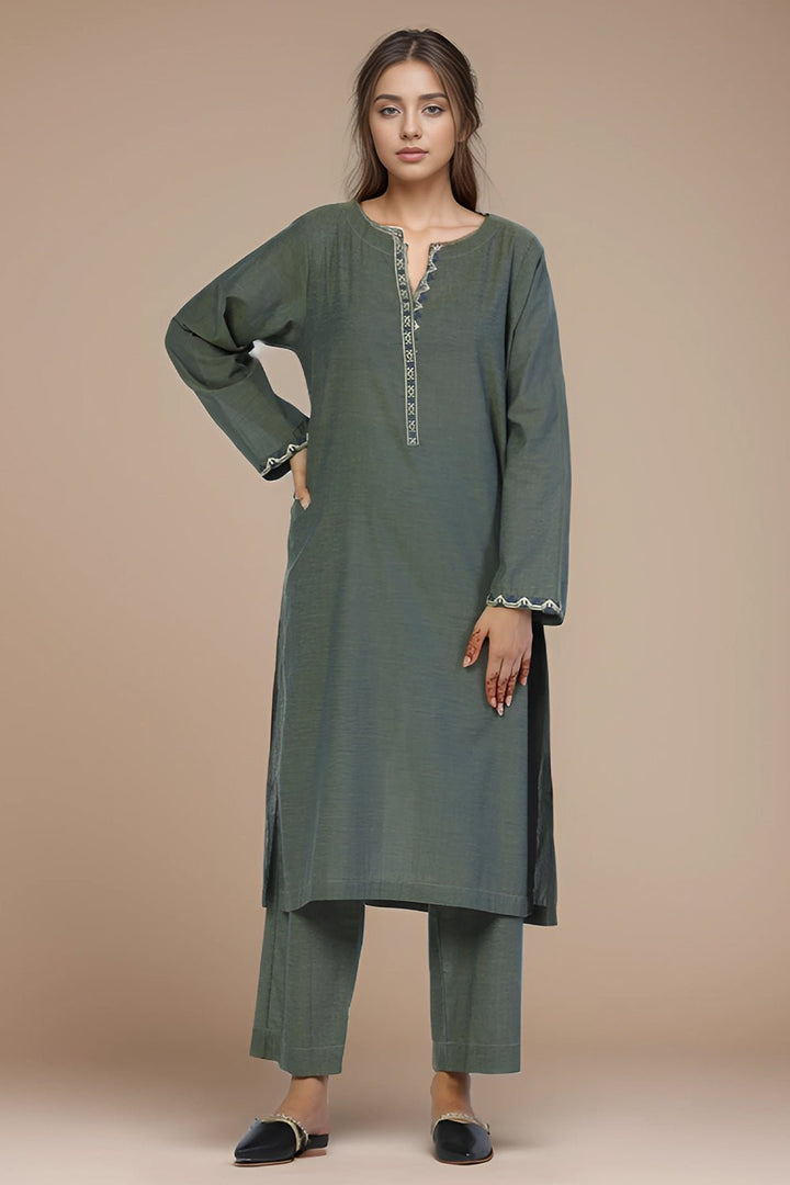 2 Pc Solid Cambric Stitched Co - ords - Prime Point Store