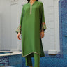 2 Pc Solid Embroidered Slub Linen Stitched Suit - Prime Point Store
