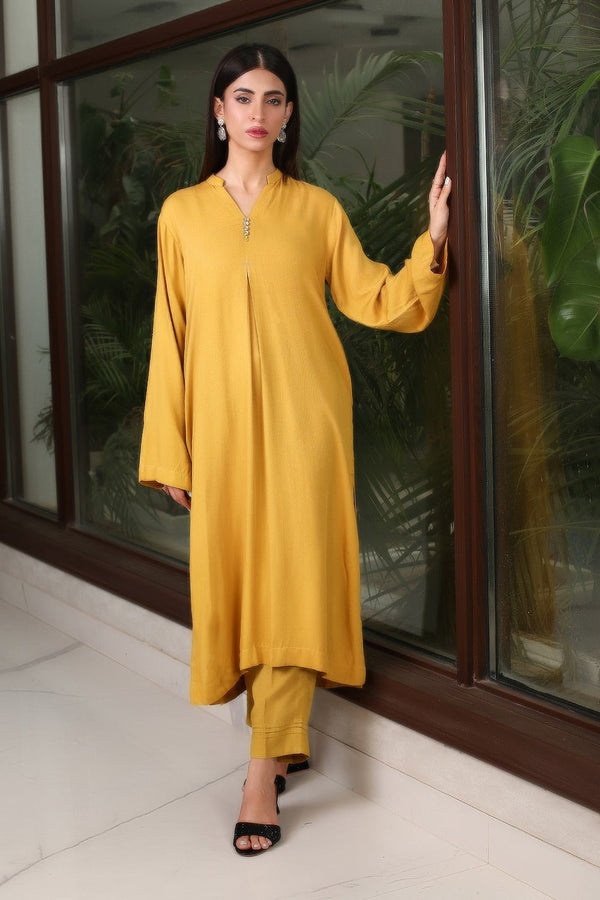 2 Pc Solid Viscose Stitched Co - ords - Prime Point Store
