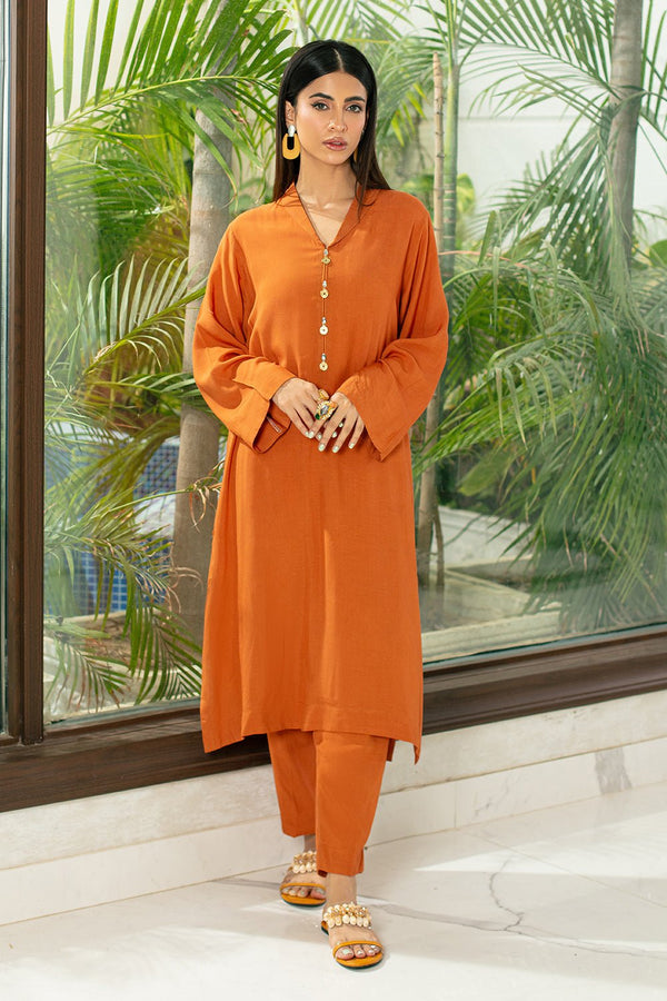 2 Pc Solid Viscose Stitched Co - ords - Prime Point Store