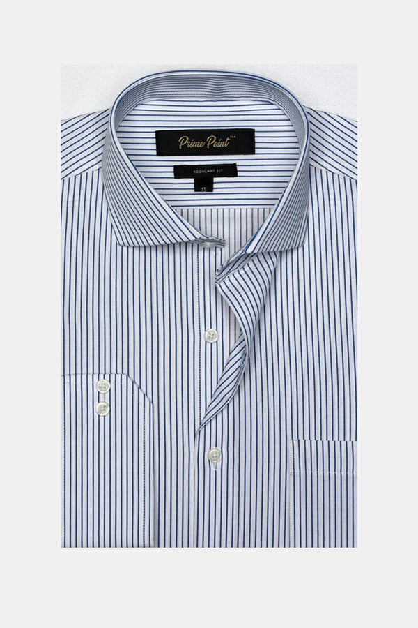Blue Stripe Formal Shirt For Men - Prime Point Store