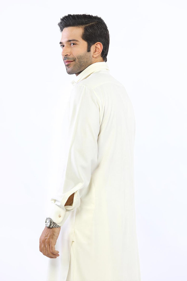 Cream Texture Wash & Wear Shalwar Kameez - Prime Point Store