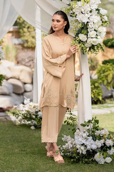 2 Piece - Embroidered Linen Suit