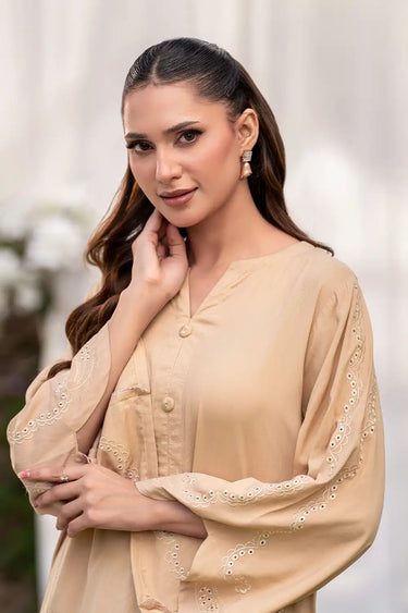 2 Piece - Embroidered Linen Suit