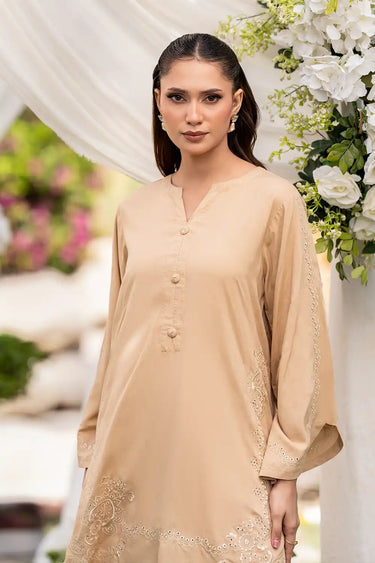 2 Piece - Embroidered Linen Suit