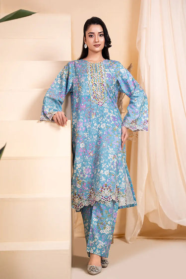 2 Piece - Embroidered Cotton Lawn Suit