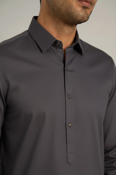 MEN'S BLENDED KAMEEZ SHALWAR – GREY