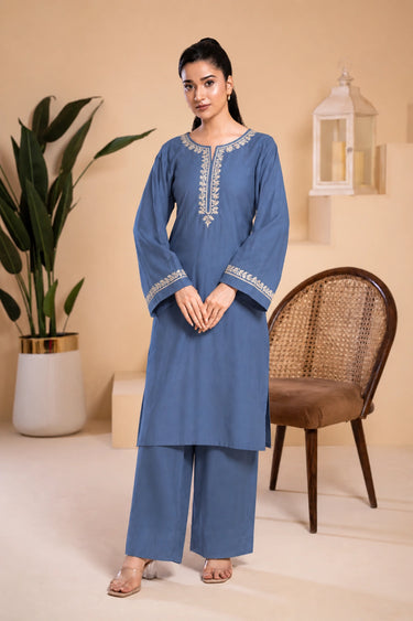 2 Piece - Embroidered Cambric Suit