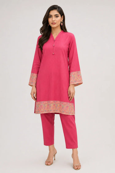 2 Piece - Embroidered Cambric Suit