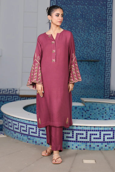 2 Piece - Embroidered Viscose Suit