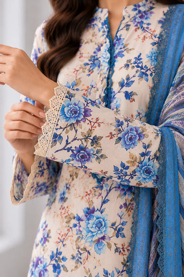3-PIECE PRINTED CAMBRIC SUIT