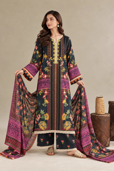 3-PIECE PRINTED CAMBRIC SUIT
