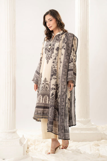 3 Pc Arabic Printed Lawn Unstitched Suit - Prime Point Store