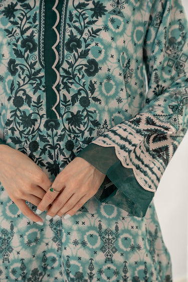 3 Pc Arabic Printed Lawn Unstitched Suit - Prime Point Store