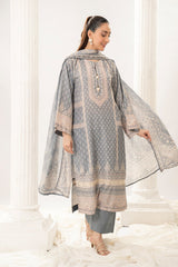 3 Pc Arabic Printed Lawn Unstitched Suit - Prime Point Store