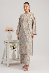 3 Pc Cambric Embroidered Stitched Suit - Prime Point Store