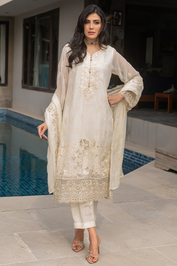 3 Pc Chiffon Unstitched Suit - Prime Point Store