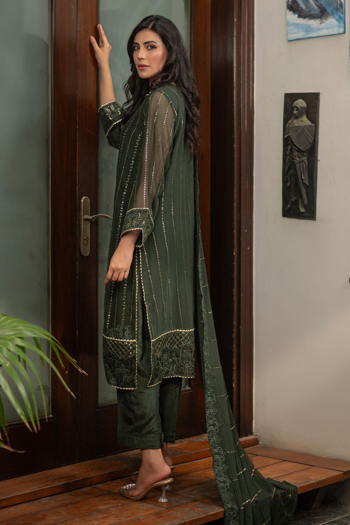 3 Pc Chiffon Unstitched Suit - Prime Point Store