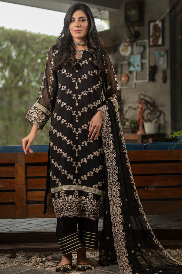 3 Pc Chiffon Unstitched Suit - Prime Point Store