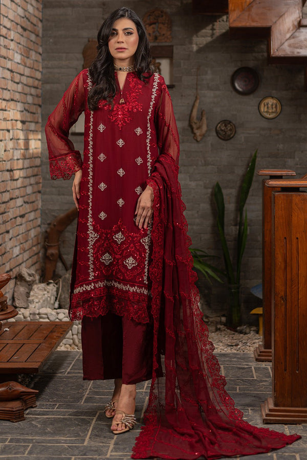 3 Pc Chiffon Unstitched Suit - Prime Point Store