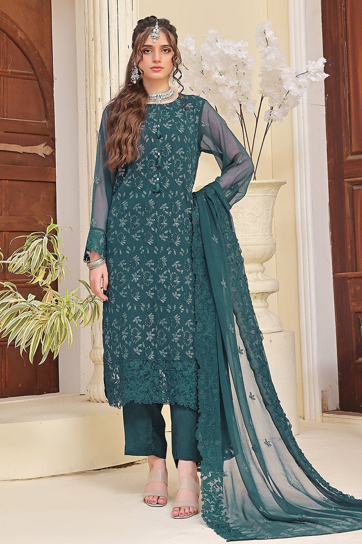 3 Pc Chiffon Unstitched Suit - Prime Point Store