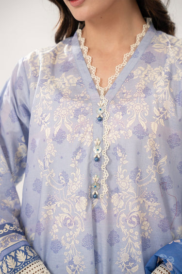 3 Pc Cotton Printed Lawn Unstitched Suit - Prime Point Store