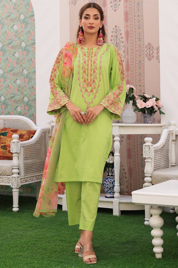 3 Pc Dobby Embroidered Luxury Stitched Suit - Prime Point Store