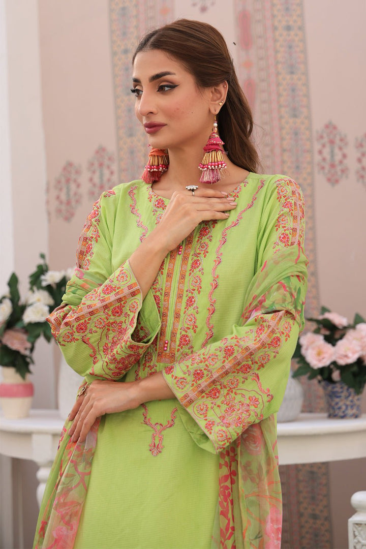 3 Pc Dobby Embroidered Luxury Stitched Suit - Prime Point Store