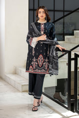 3 Pc Dyed Embroidered Cambric Unstitched Suit - Prime Point Store