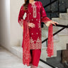 3 Pc Dyed Embroidered Cambric Unstitched Suit - Prime Point Store