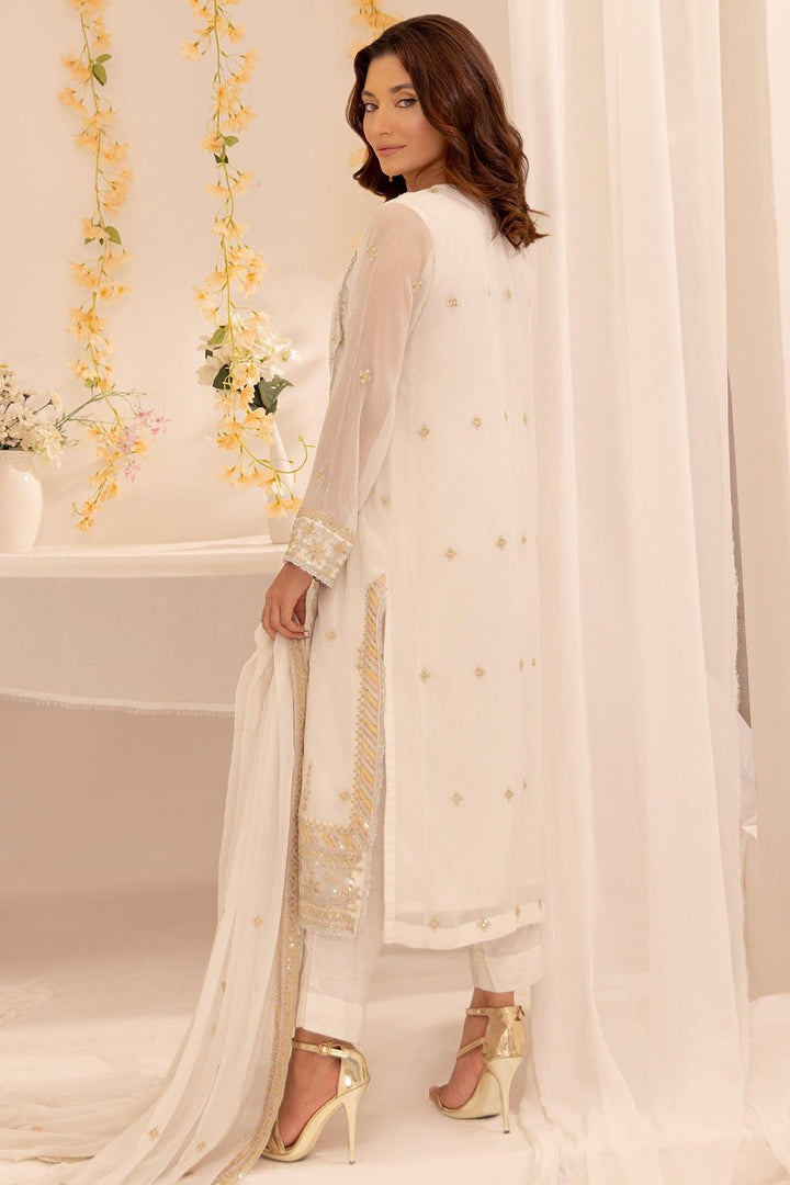 3 Pc Embroidered Chiffon Luxury Stitched Suit - Prime Point Store