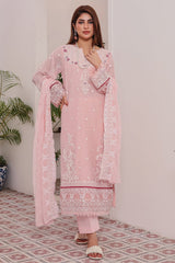 3 Pc Embroidered Chiffon Luxury Unstitched Suit - Prime Point Store