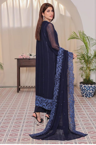3 Pc Embroidered Chiffon Luxury Unstitched Suit - Prime Point Store