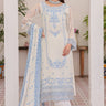 3 Pc Embroidered Chiffon Luxury Unstitched Suit - Prime Point Store