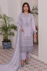 3 Pc Embroidered Chiffon Luxury Unstitched Suit - Prime Point Store