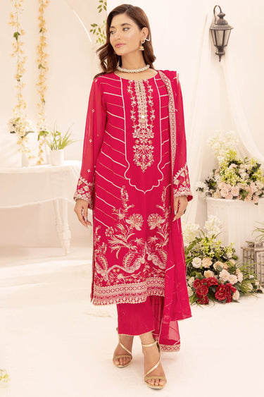 3 Pc Embroidered Chiffon Stitched Suit - Prime Point Store