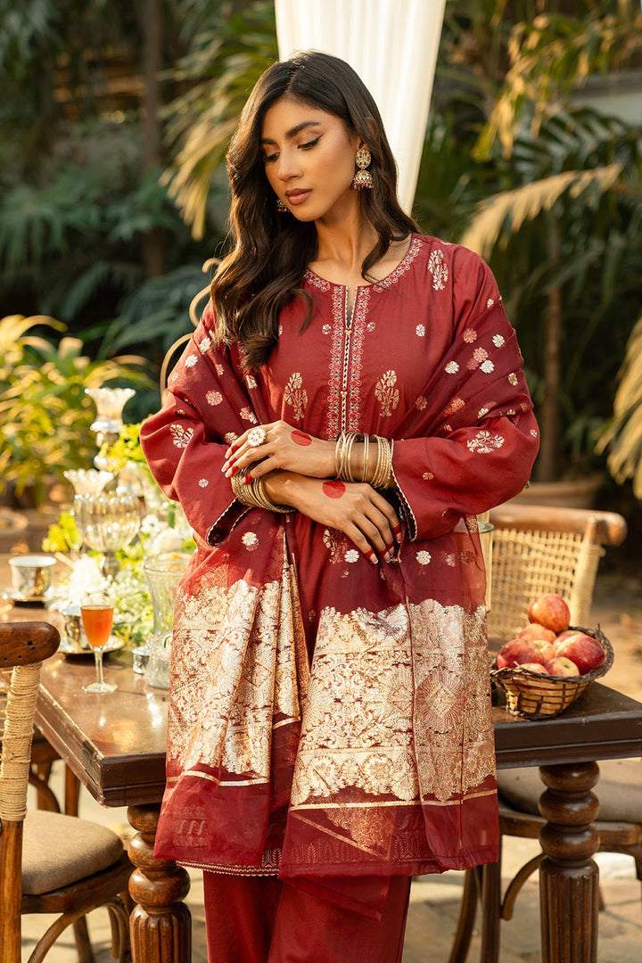 3 Pc Embroidered Jacquard Stitched Suit - Prime Point Store