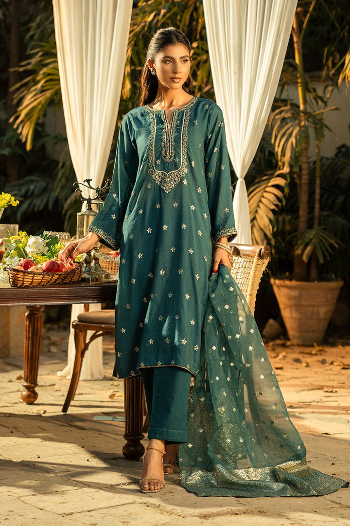 3 Pc Embroidered Jacquard Stitched Suit - Prime Point Store