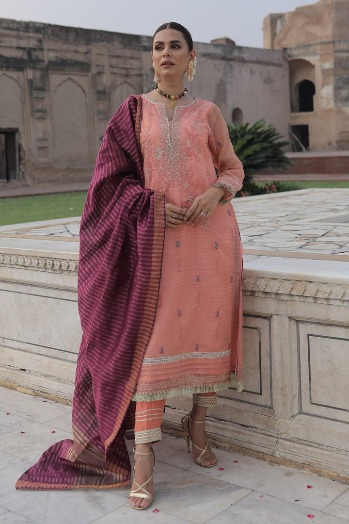 3 Pc Embroidered Organza Luxury Stitched Suit - Prime Point Store