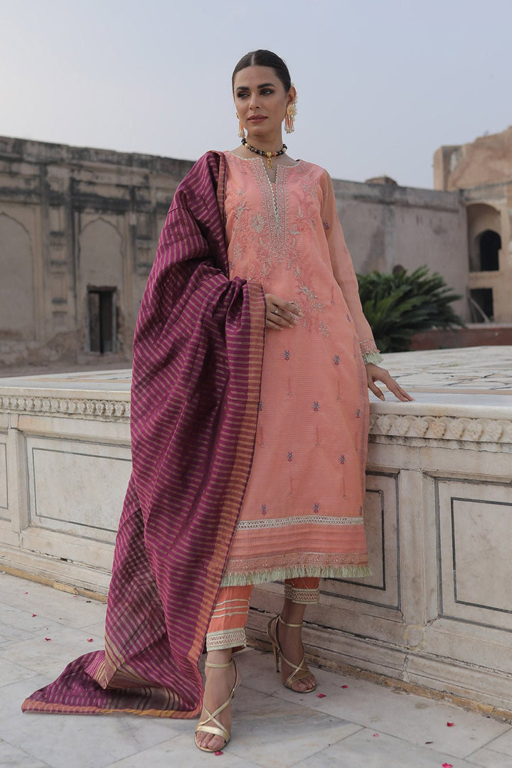 3 Pc Embroidered Organza Luxury Stitched Suit - Prime Point Store