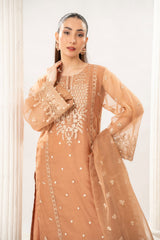 3 Pc Embroidered Organza Unstitched Suit - Prime Point Store